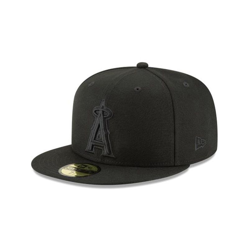 MLB Los Angeles Angels Black On Black 59Fifty Fitted (ZPR6048) - Black New Era Caps